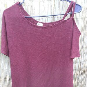 Kayleigh Maroon Off The Shoulder Straps Top - No Size Tag - See Measurements